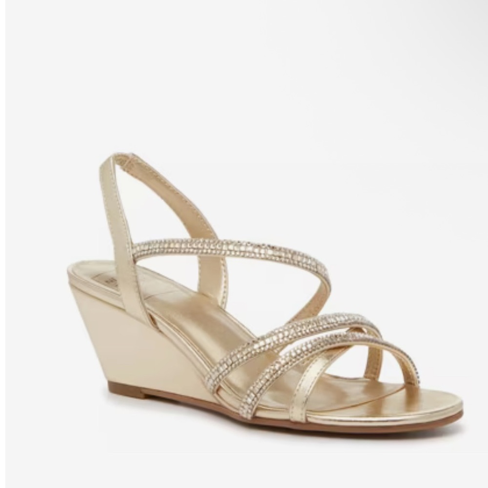 Elegant Gold Wedge Sandals